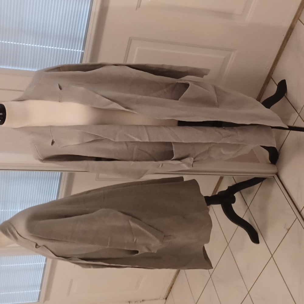 Light Gray Open-Front Women's Sweater Cardigan
